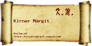 Kirner Margit névjegykártya